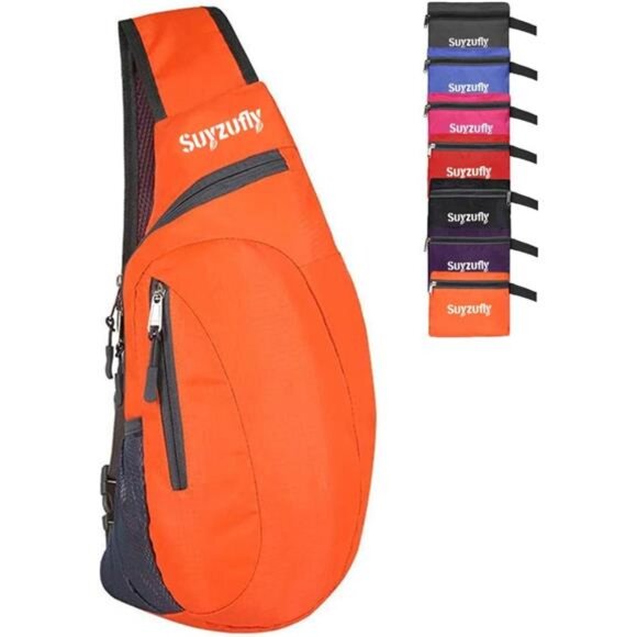 Men Women Foldable Sling Bags Orange - Picture 1 of 6